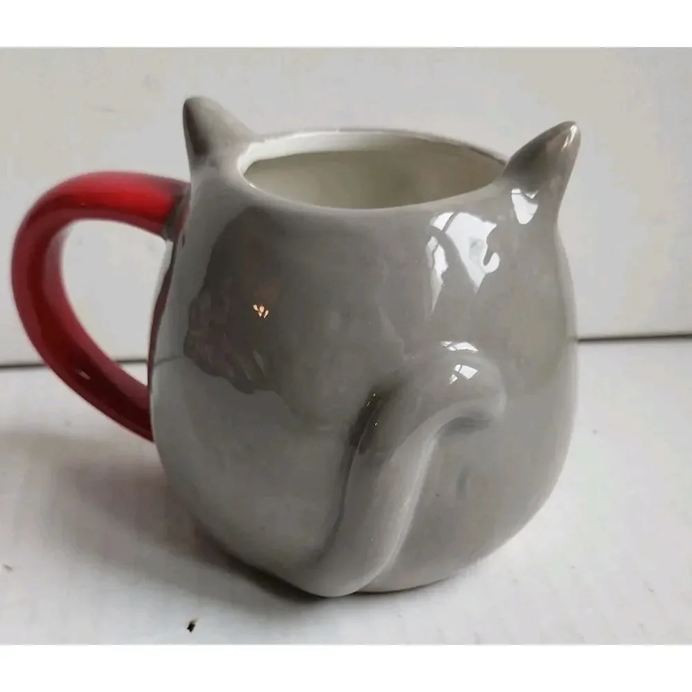 2023 Target Wondershop Cat with Polka Dot Bow Tie Coffee Tea Earthenware Mug